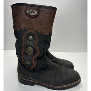 Anfibio Waterproof Leather Shearling Lined Winter Boots Sz 39 US 9 Italy Canada